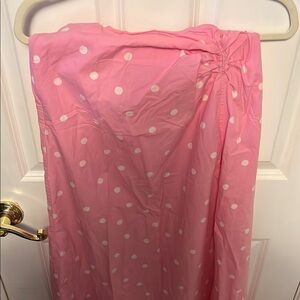 Ganni Pink Polka Dot organic cotton size 34 ruched skirt